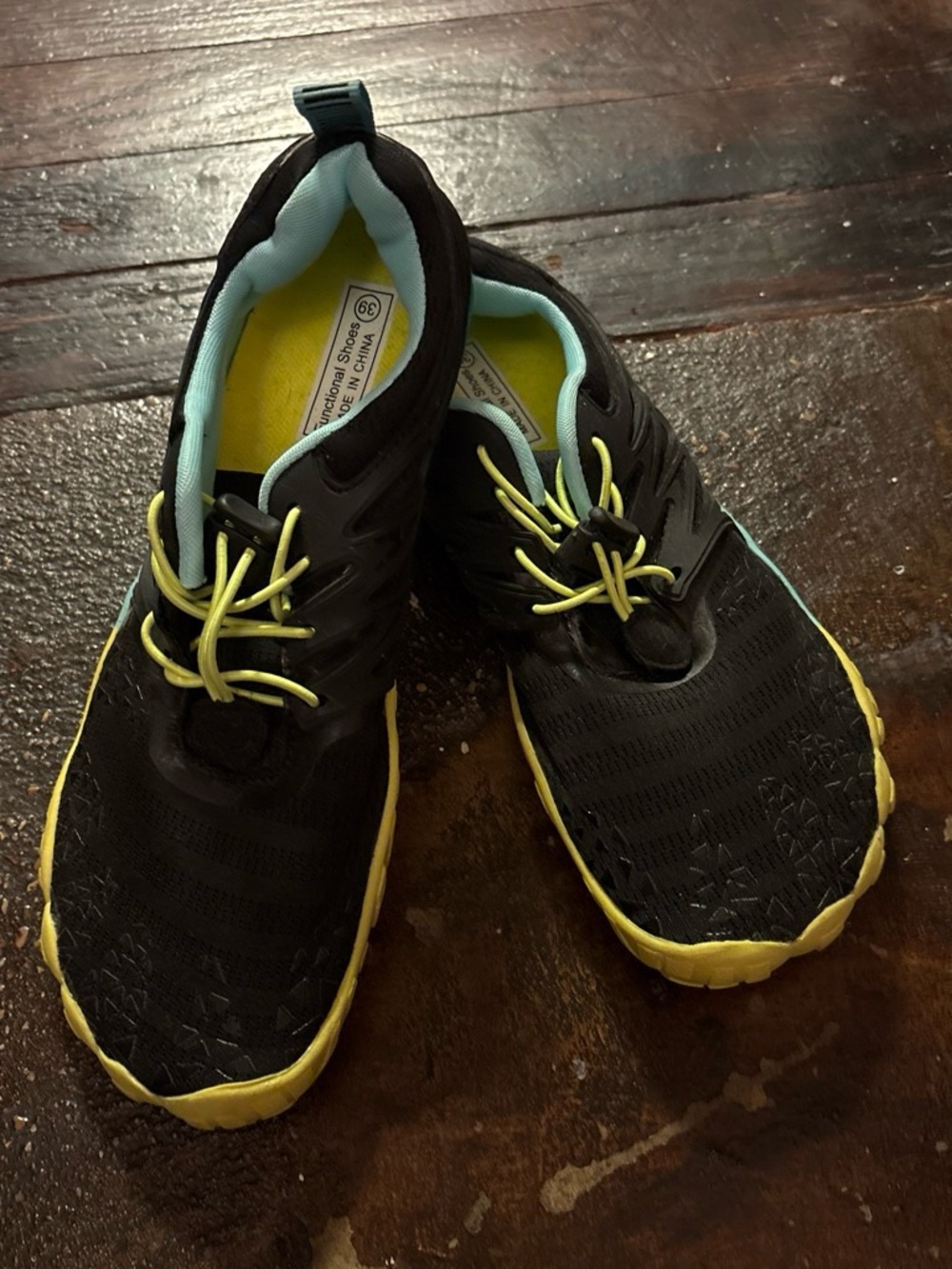 Women’s Athletic Sneakers - Black with Yellow Accents